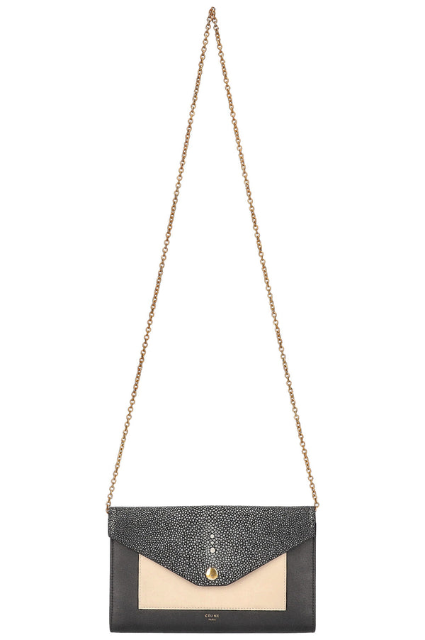 CÉLINE Wallet on Chain Stingray & Leather