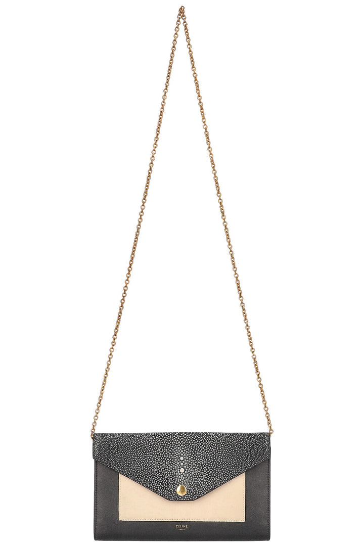 CÉLINE Wallet on Chain Stingray & Leather
