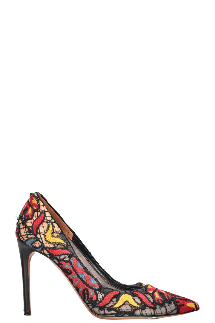 VALENTINO Heels Embroidery Red & Yellow