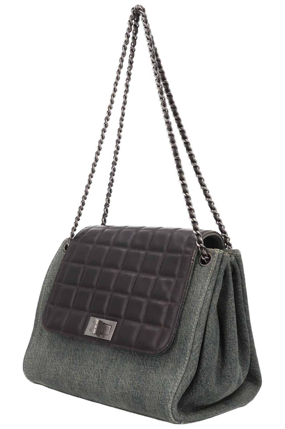 CHANEL Chocolate Reissue Denim Accordion Flap Bag