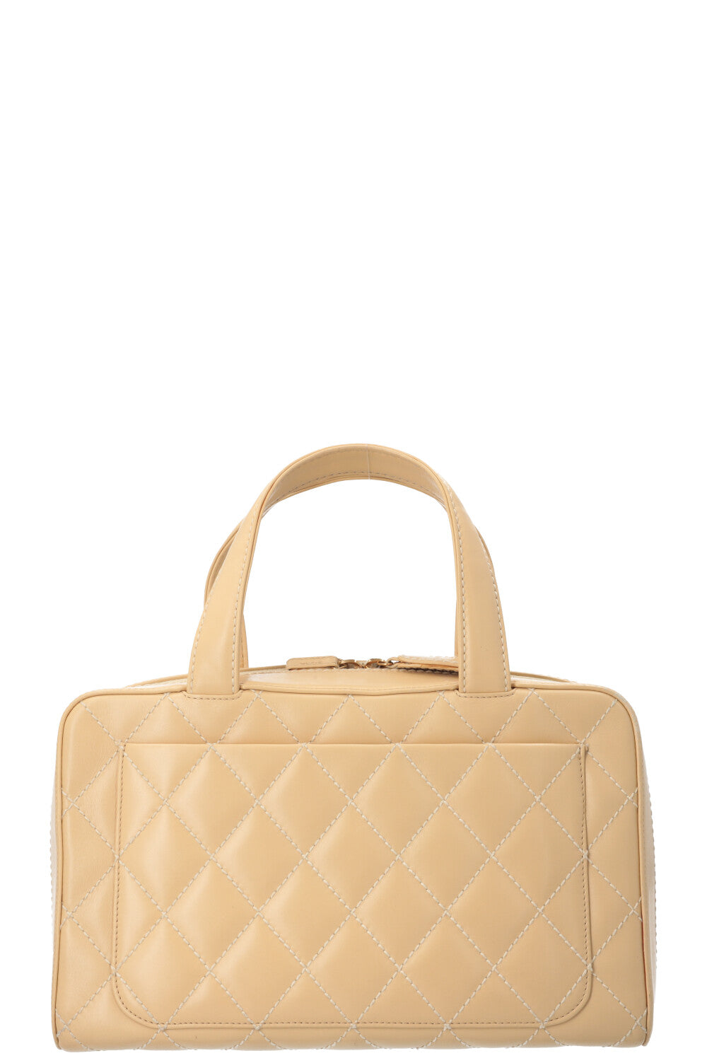 CHANEL Wild Stitch Boston Tote Bag Beige