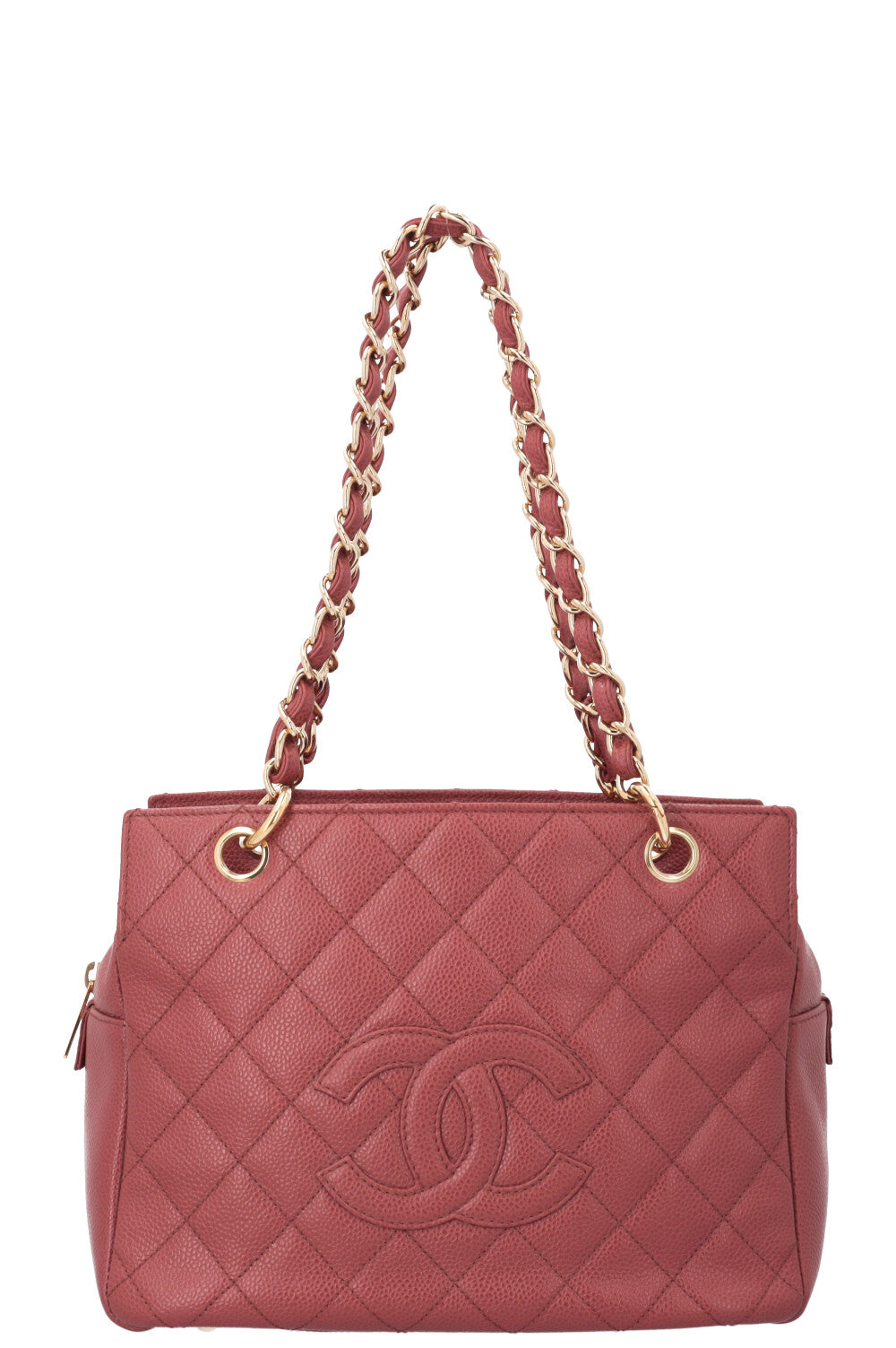 CHANEL Petite Timeless Tote Bag Raspberry Caviar