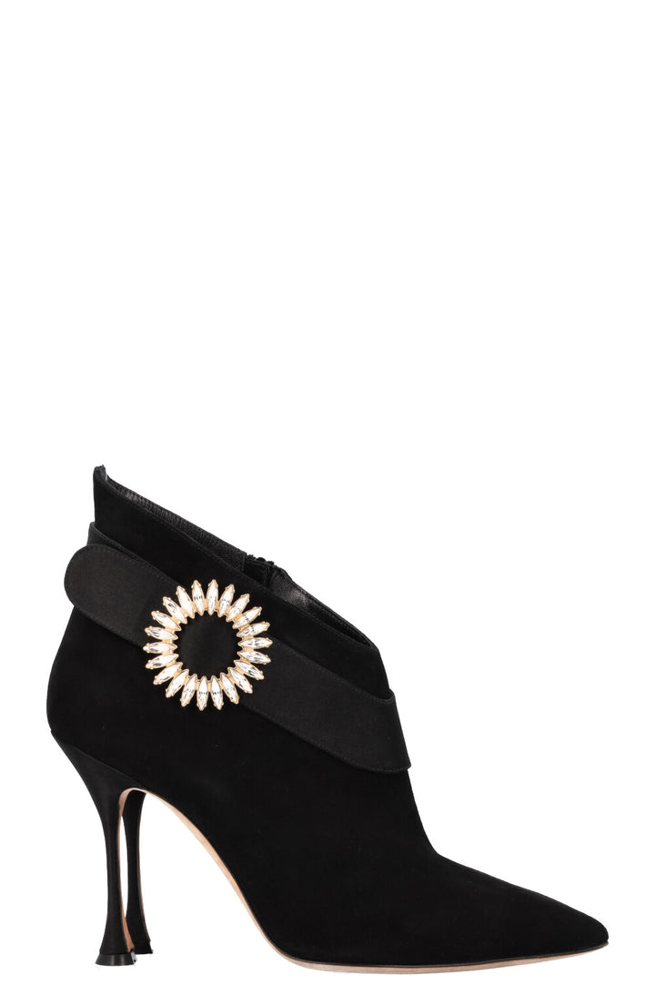 MANOLO BLAHNIK Ankau Boots Suede Black