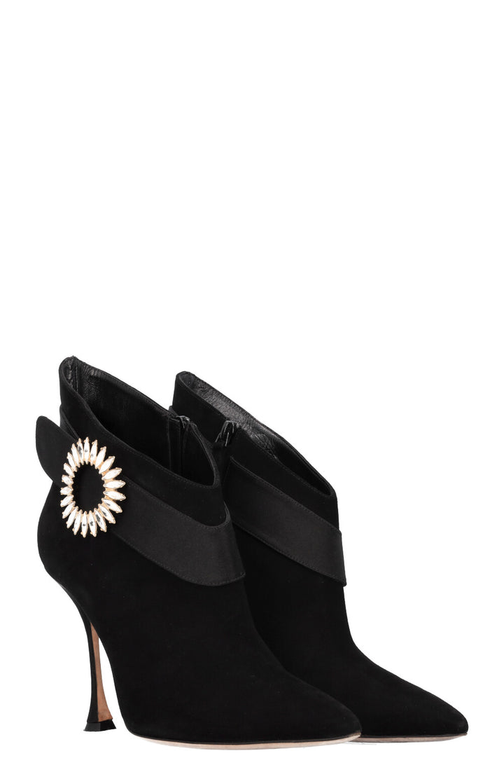 MANOLO BLAHNIK Ankau Boots Suede Black