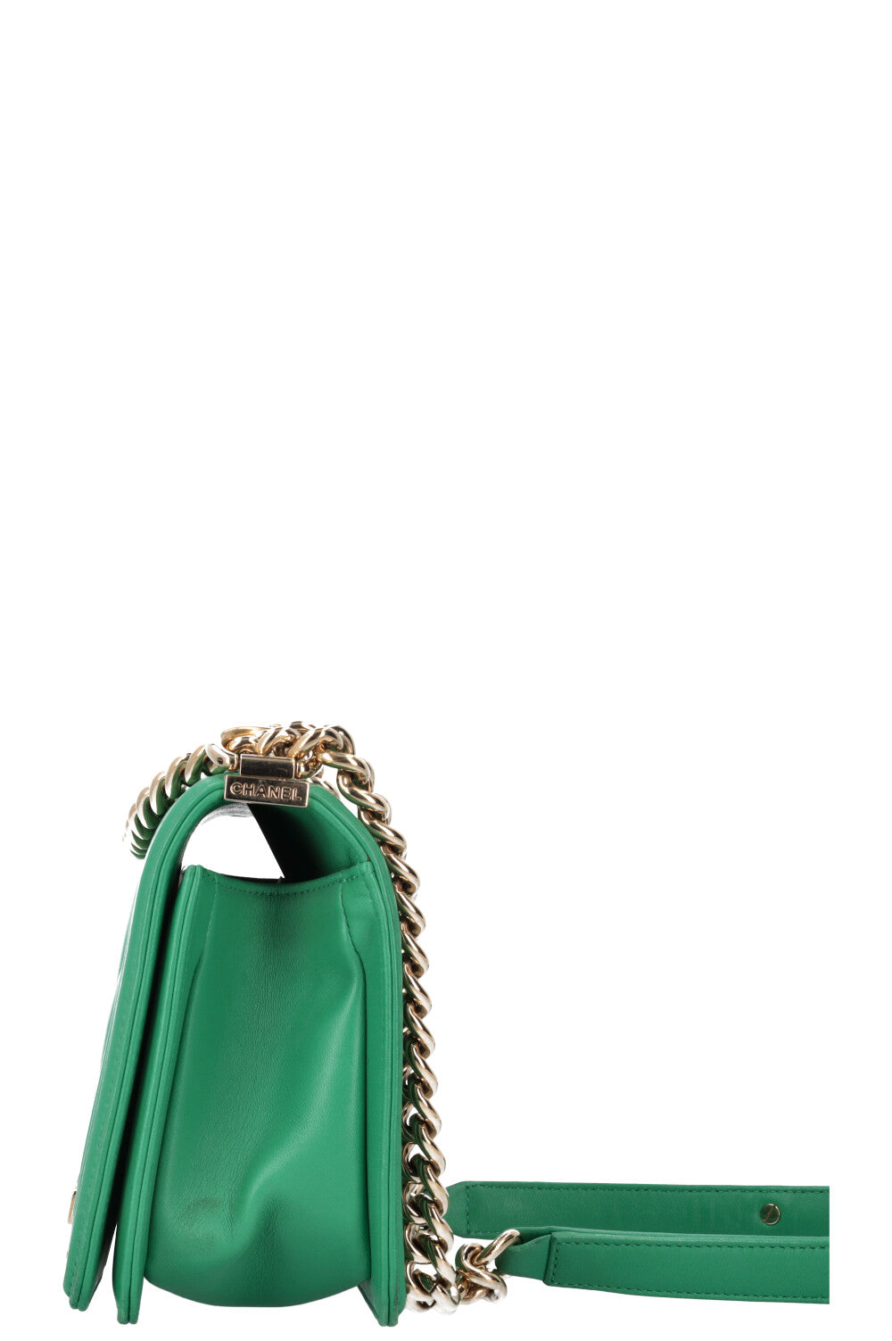 CHANEL Boy Bag Medium Chevron Green