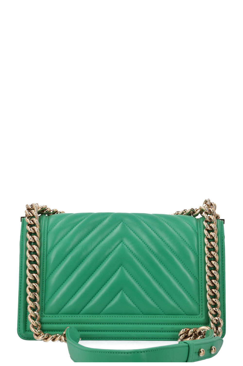 CHANEL Boy Bag Medium Chevron Green