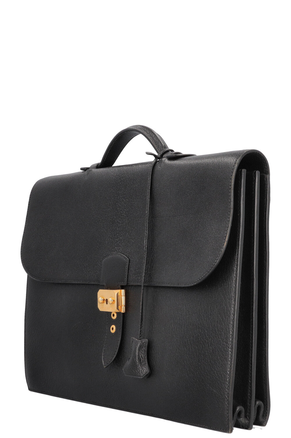 HERMÈS Sac à Dépèches 38 Chevre Black