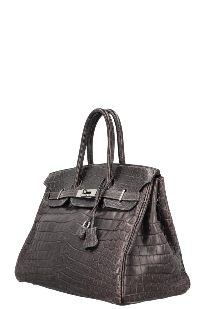 HERMÈS Birkin 35 Crocodile Niloticus Grey