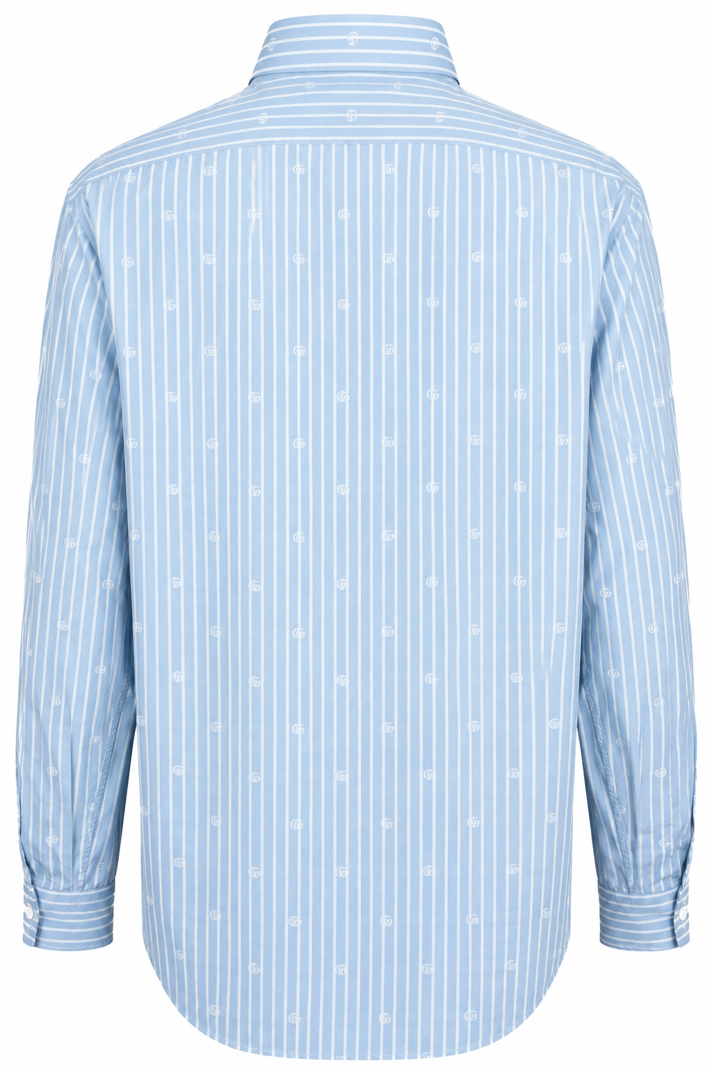 Chemise Gucci à logo rayée en coton bleu clair