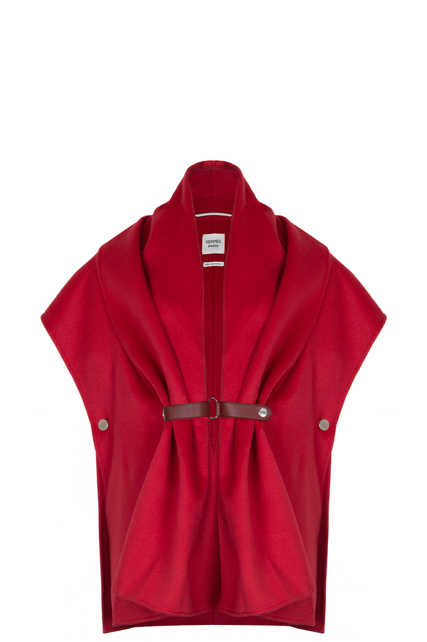HERMÈS Cape Cashmere Rouge Folie