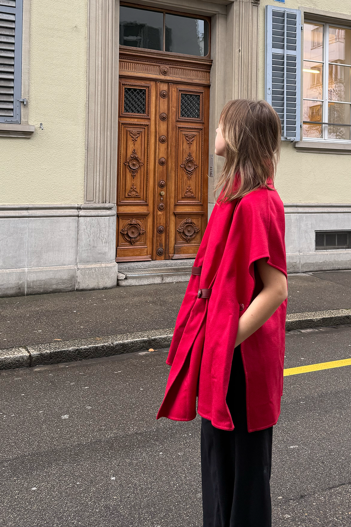 HERMÈS Cape Cashmere Rouge foil