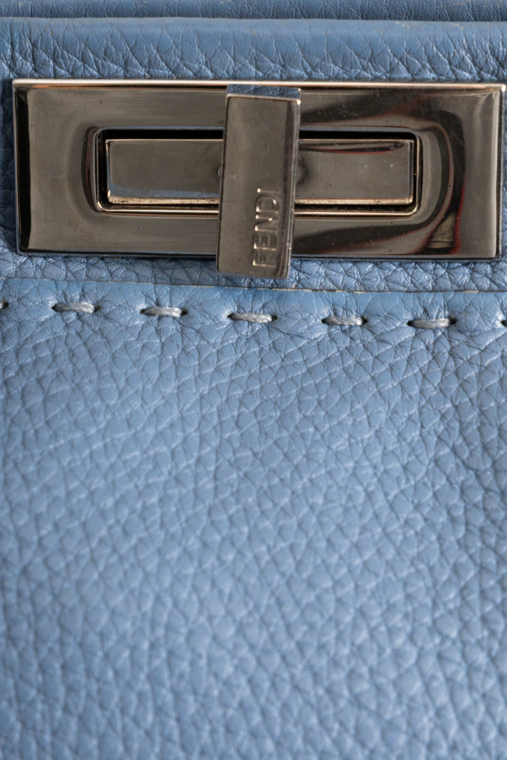 FENDI Peekaboo Medium Cuir Bleu