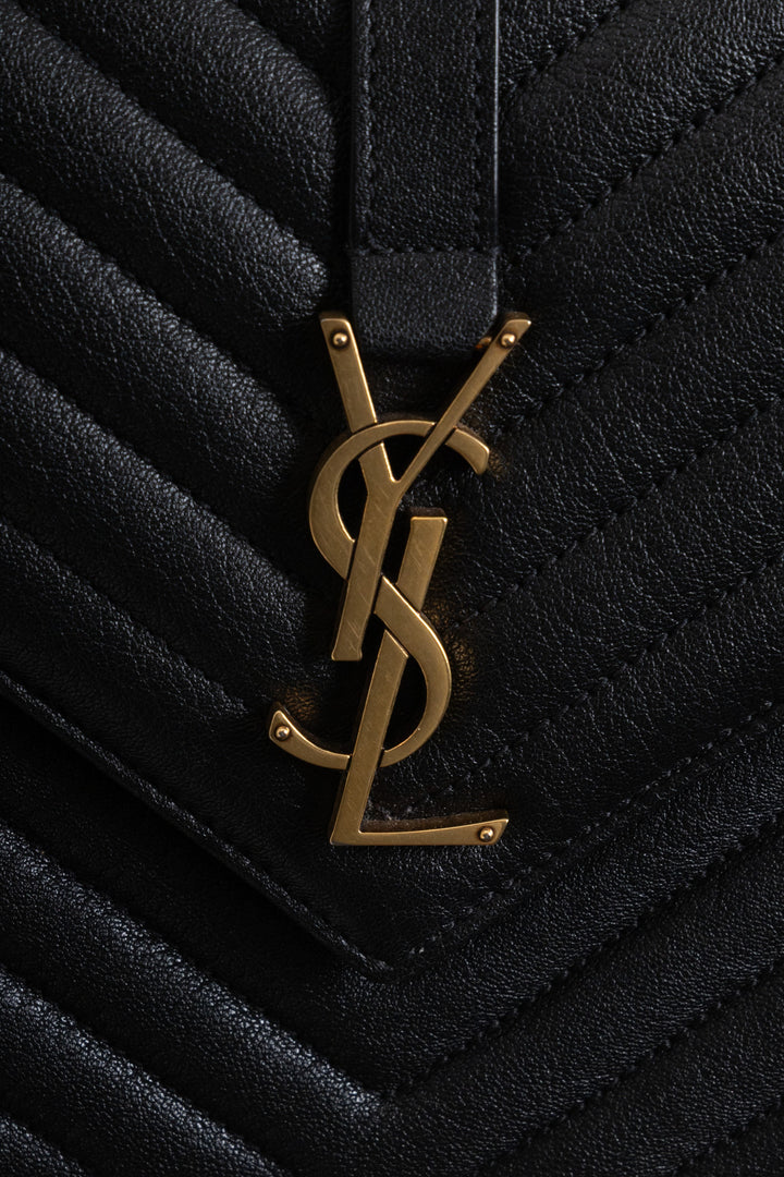 SAINT LAURENT Collège Bag Medium Leather Black