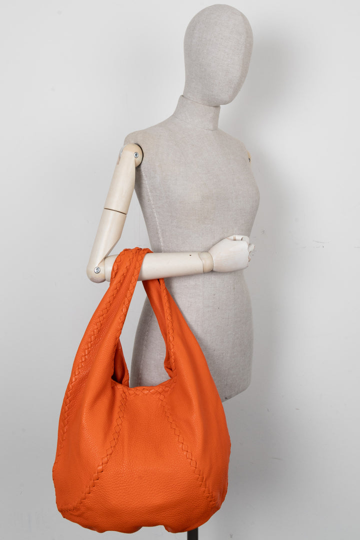 BOTTEGA VENETA Intrecciato Cervo Hobo Bag Orange