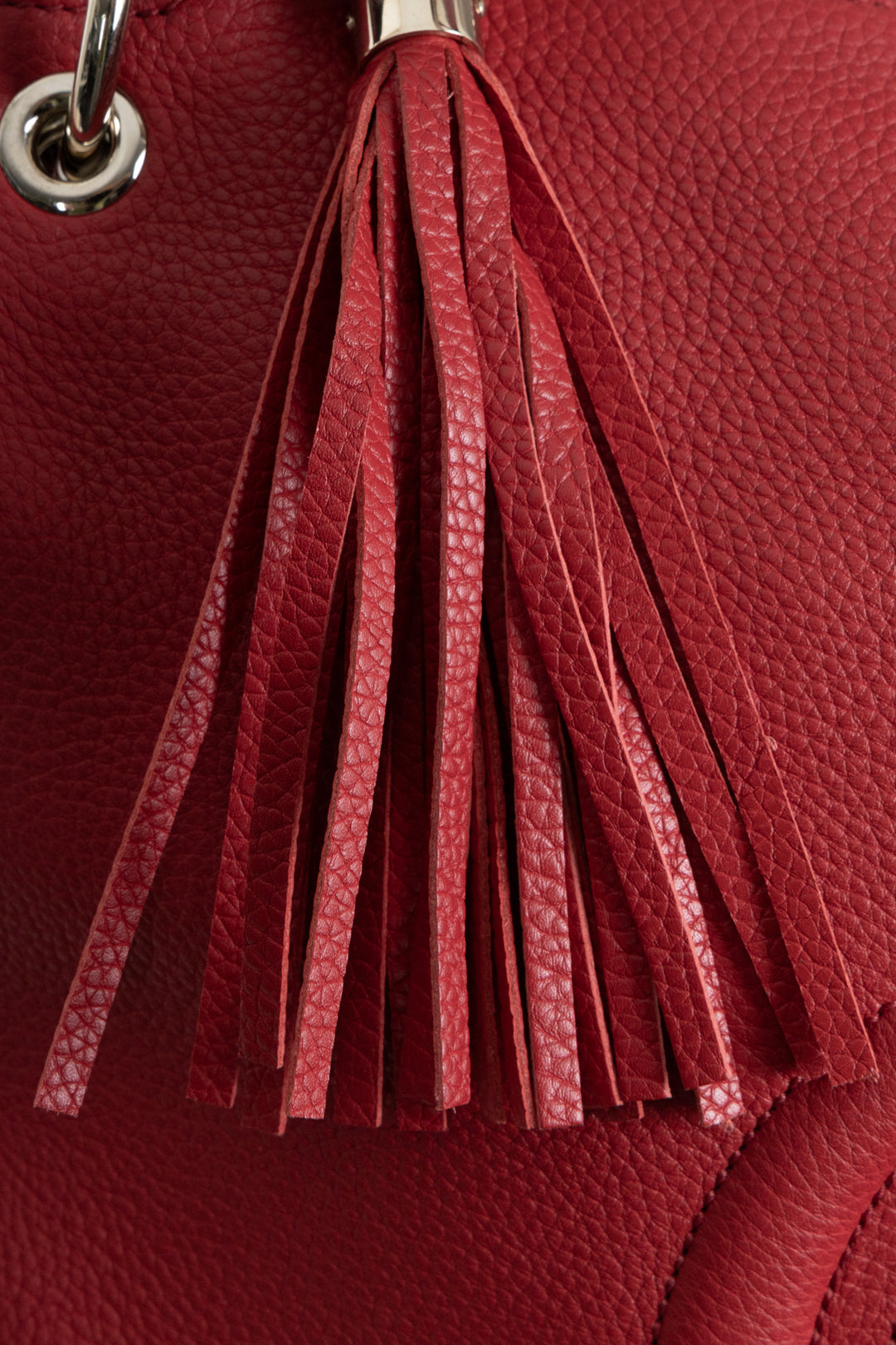 GUCCI Soho Hobo Bag Leather Red