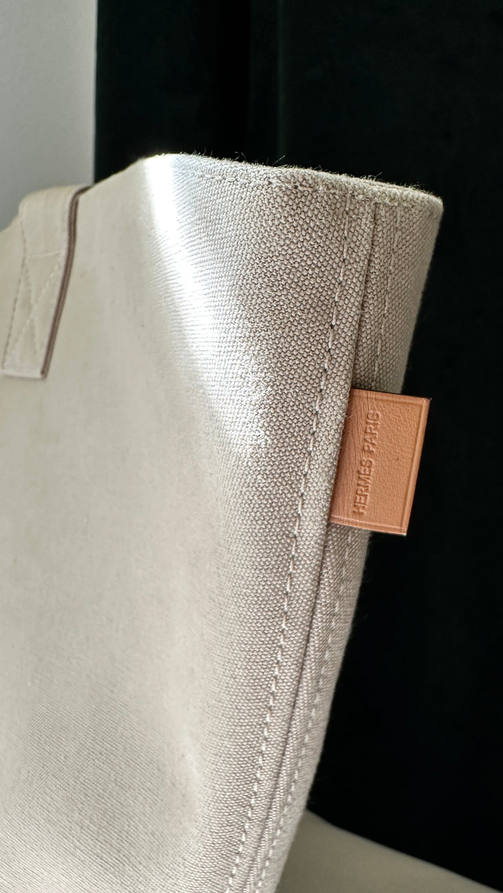 HERMÈS Tote Bag Canvas Beige