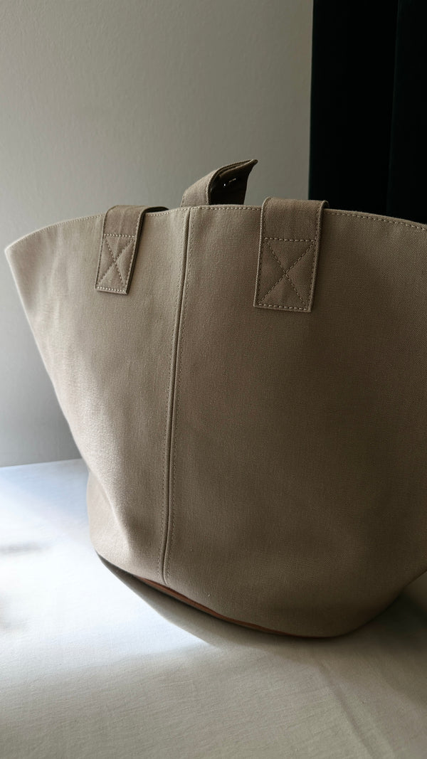 HERMÈS Tote Bag Canvas Beige