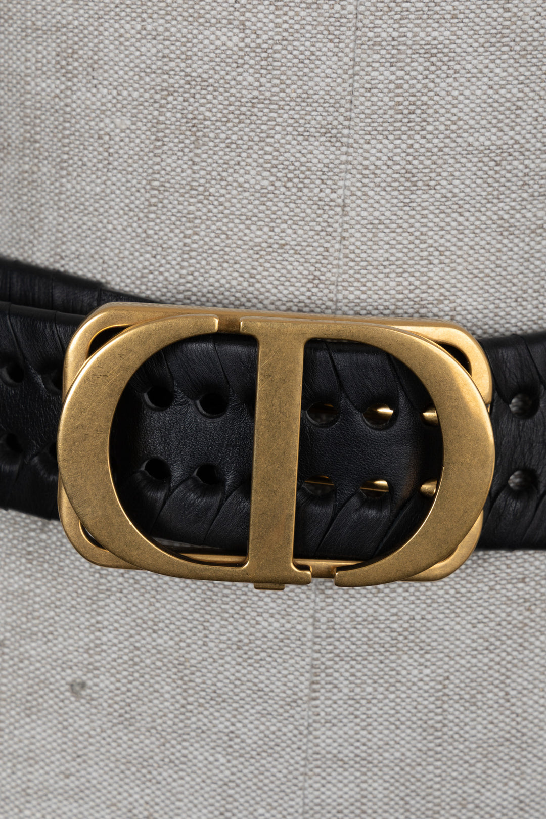 CHRISTIAN DIOR Braided 30 Montaigne Belt Leather Black