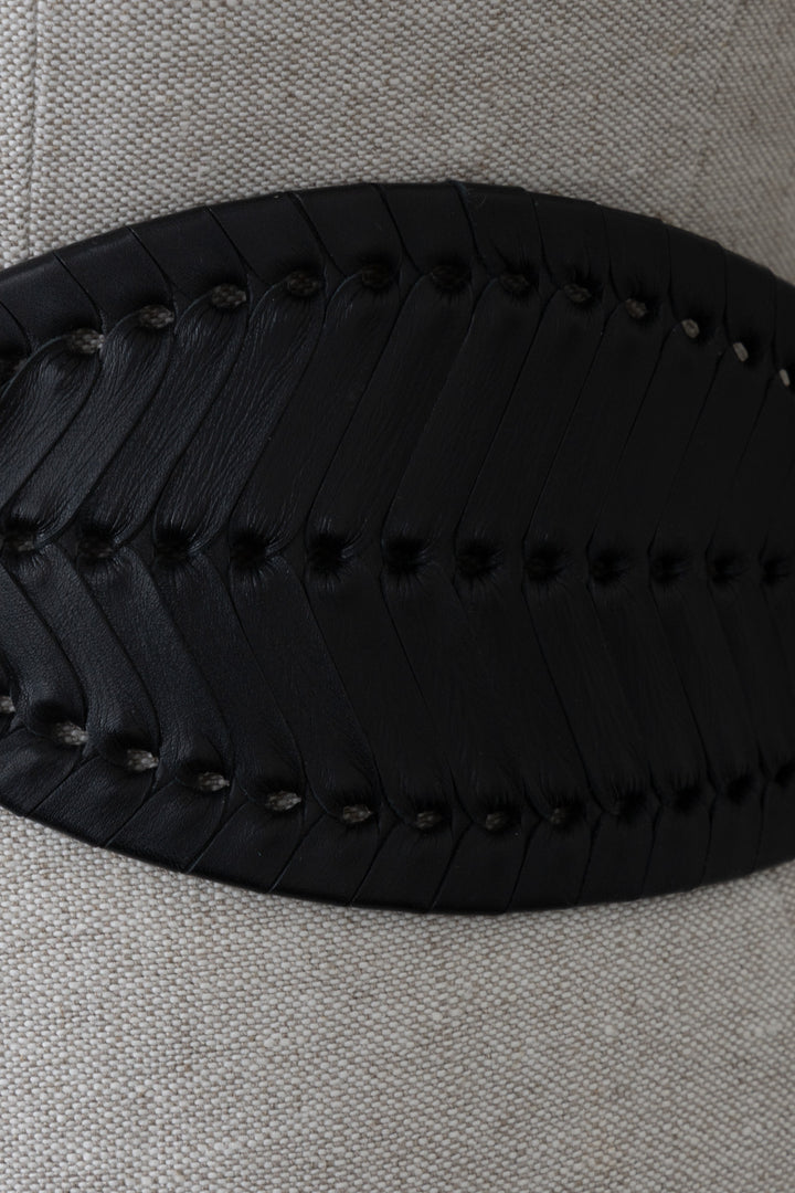 CHRISTIAN DIOR Braided 30 Montaigne Belt Leather Black