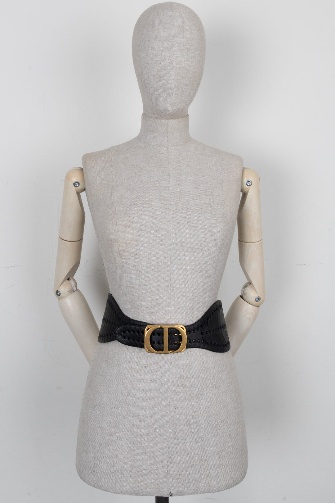 CHRISTIAN DIOR Braided 30 Montaigne Belt Leather Black