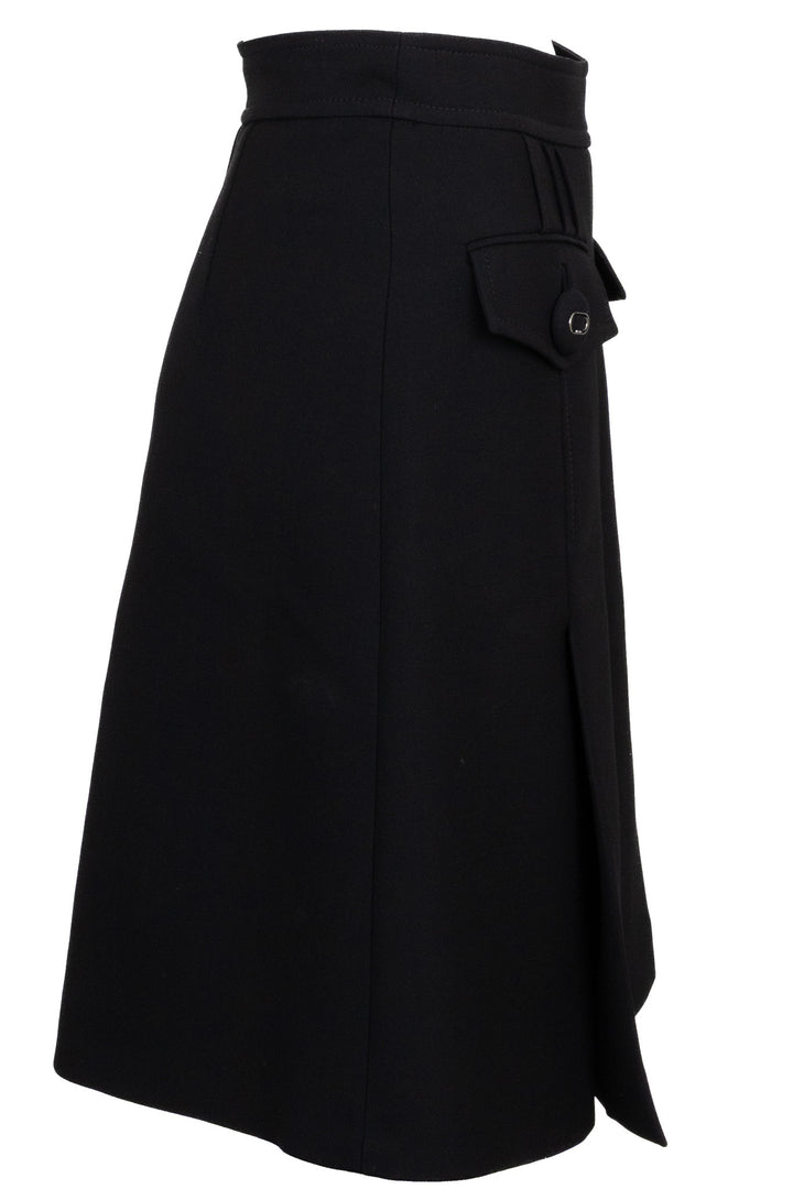 PRADA Jupe plissée en laine noire