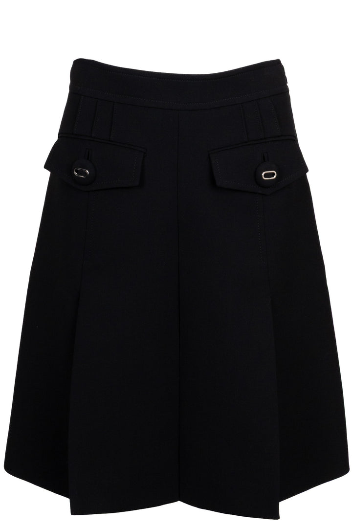 PRADA Jupe plissée en laine noire