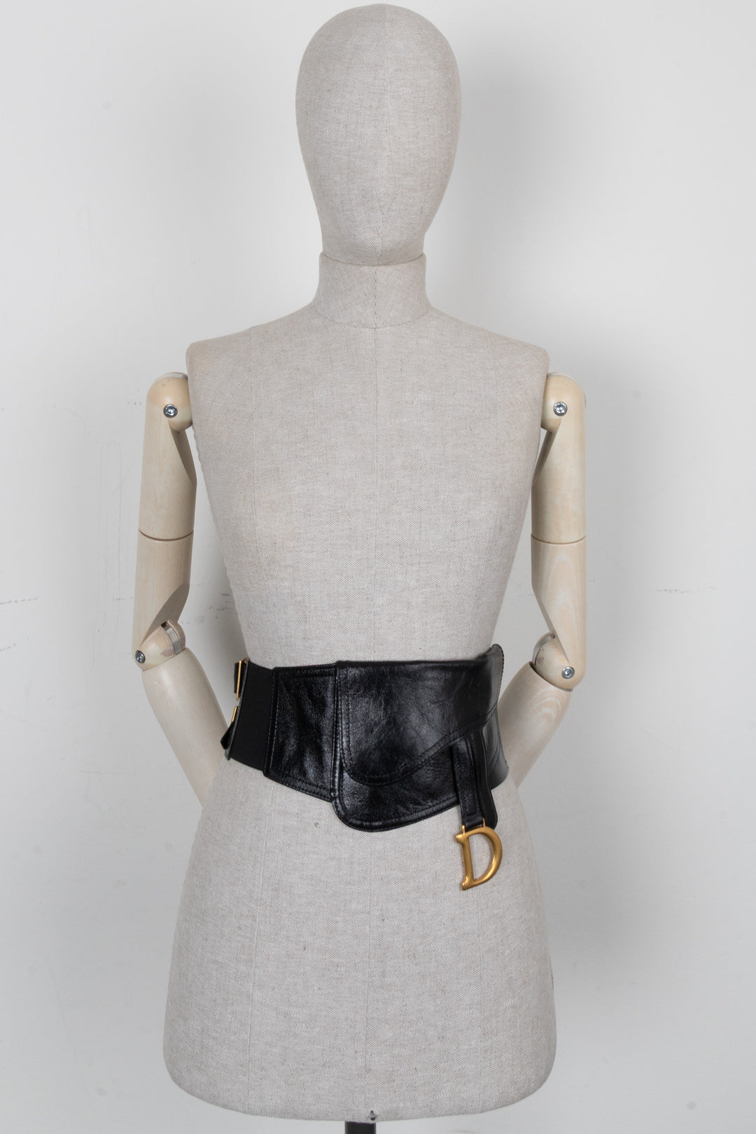 CHRISTIAN DIOR Saddle Waist Belt Black