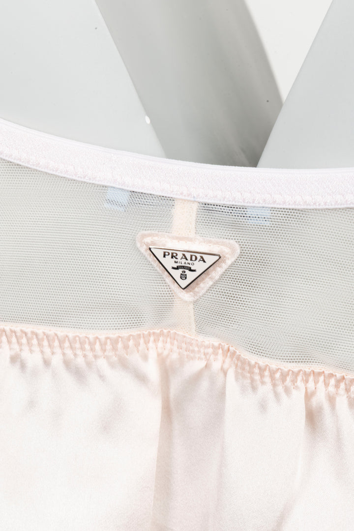 PRADA 2025 Top satin dentelle rose