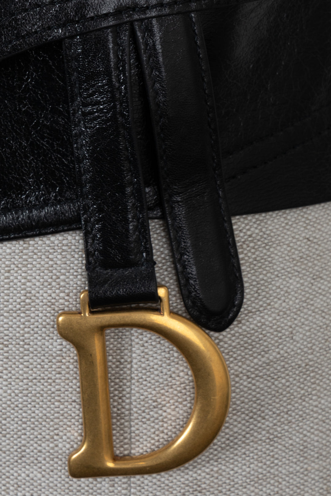 CHRISTIAN DIOR Saddle Waist Belt Black