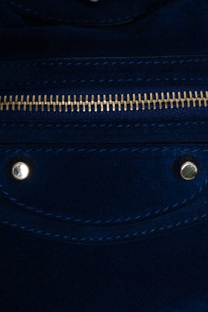 BALENCIAGA Classic City Bag Medium Suede Royal Blue