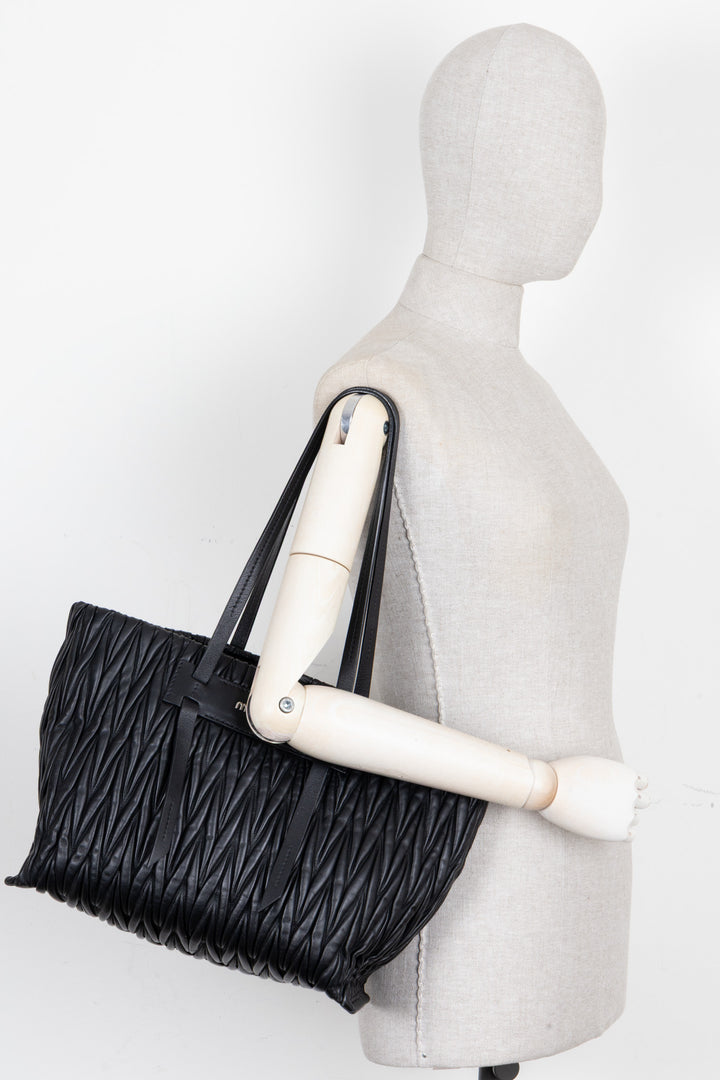 MIUMIU Matelassé Shoulder Bag Black