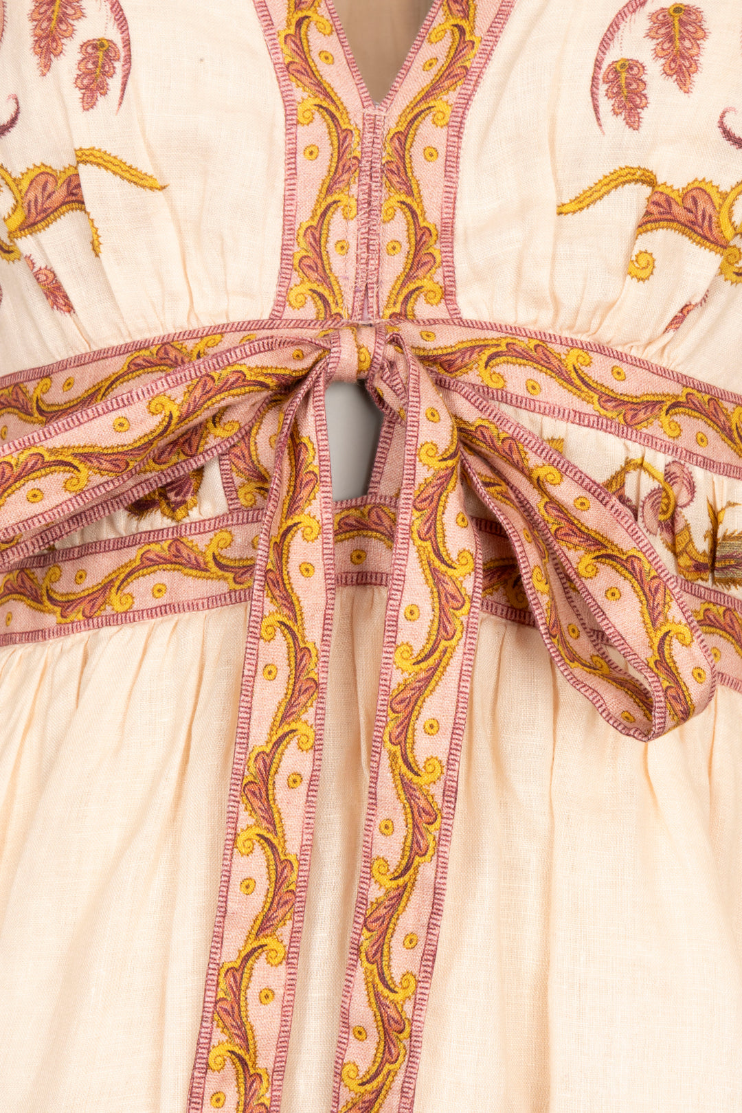ZIMMERMANN Mini Robe Lin Rose Fleuri