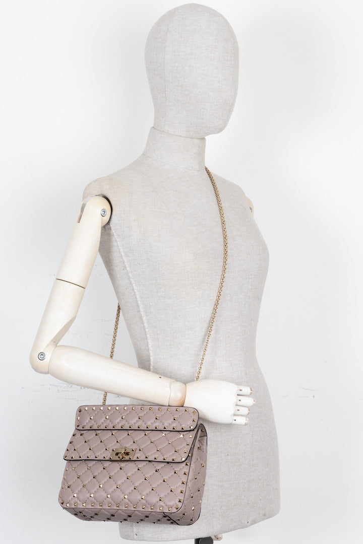 VALENTINO Rockstud Crossbody Bag Medium Nude