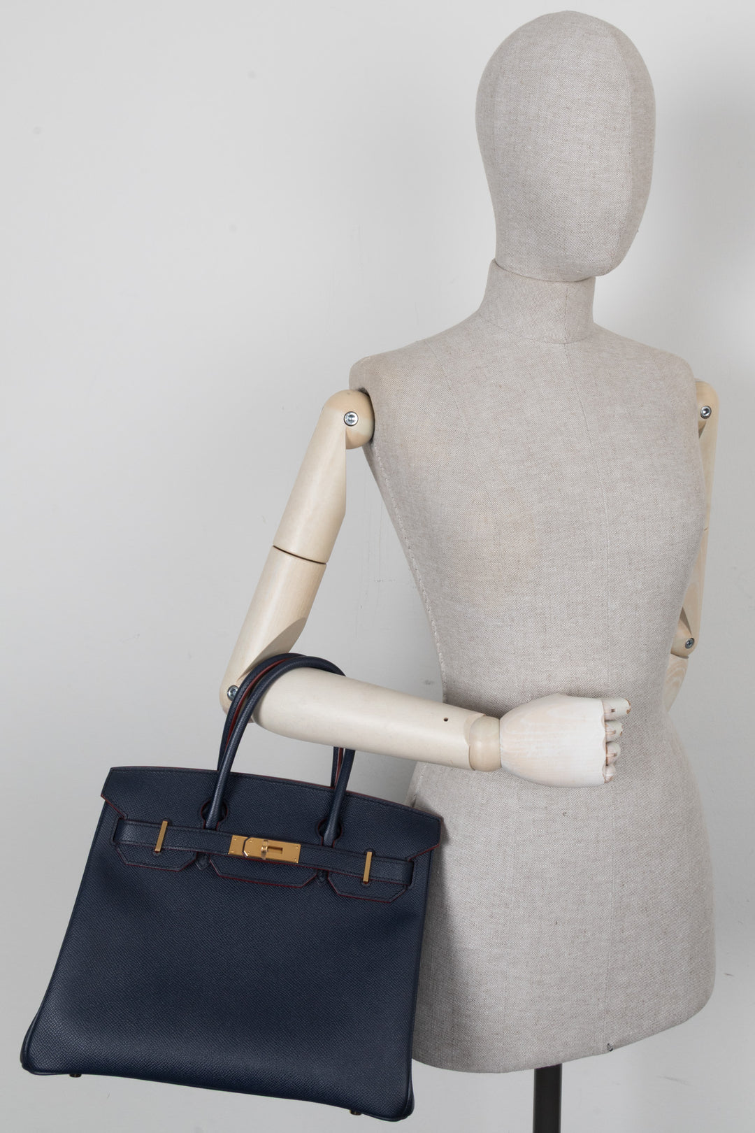 HERMÈS Birkin Contour Rouge H 30 Epsom Bleu Indigo