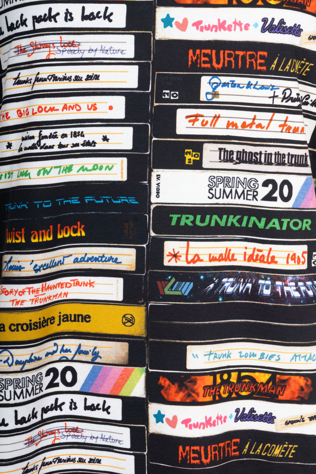 LOUIS VUITTON VHS Print T-Shirt Cotton Black Multicolor