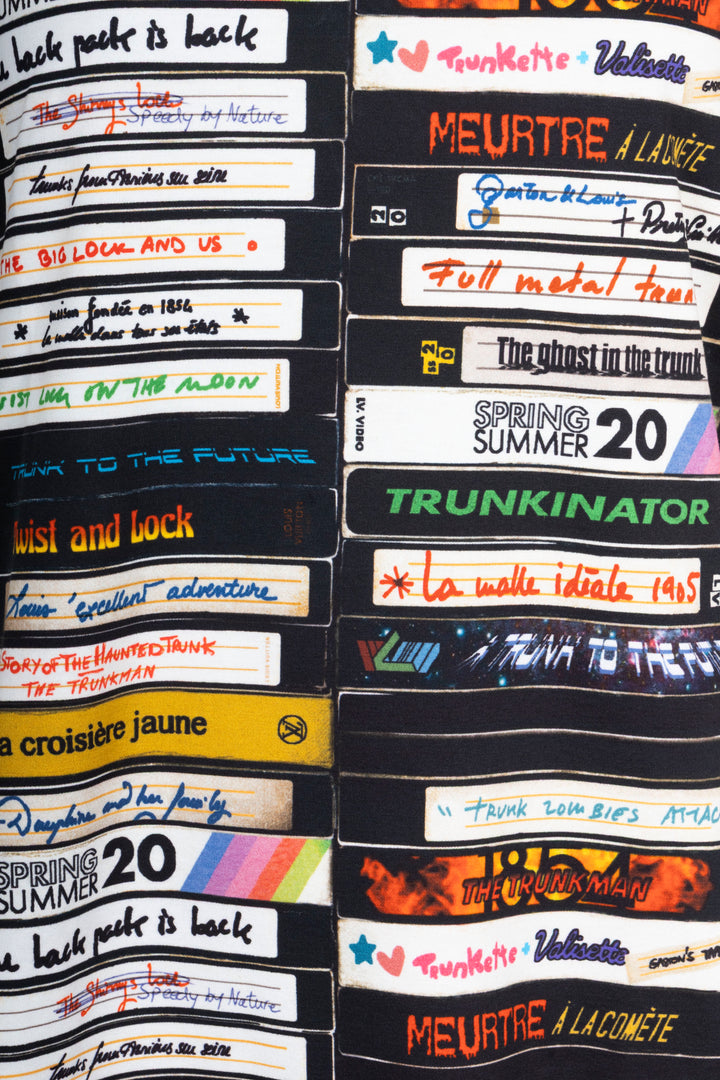 LOUIS VUITTON VHS Print T-Shirt Cotton Black Multicolor