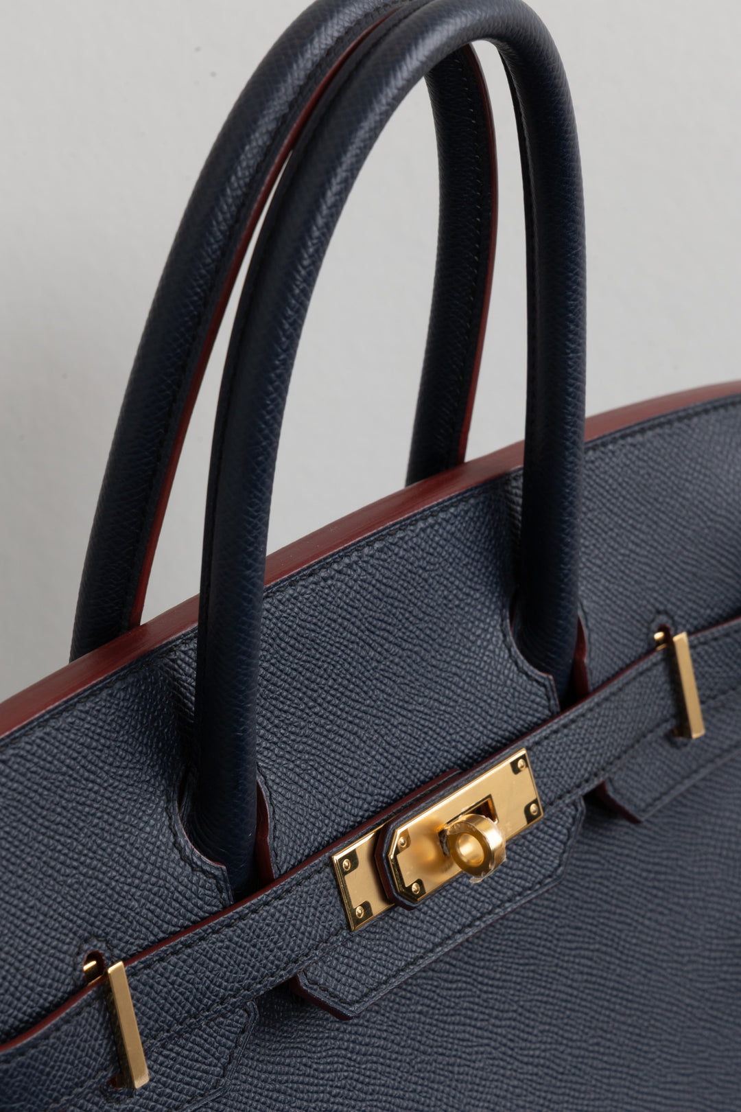 HERMÈS Birkin Contour Rouge H 30 Epsom Bleu Indigo