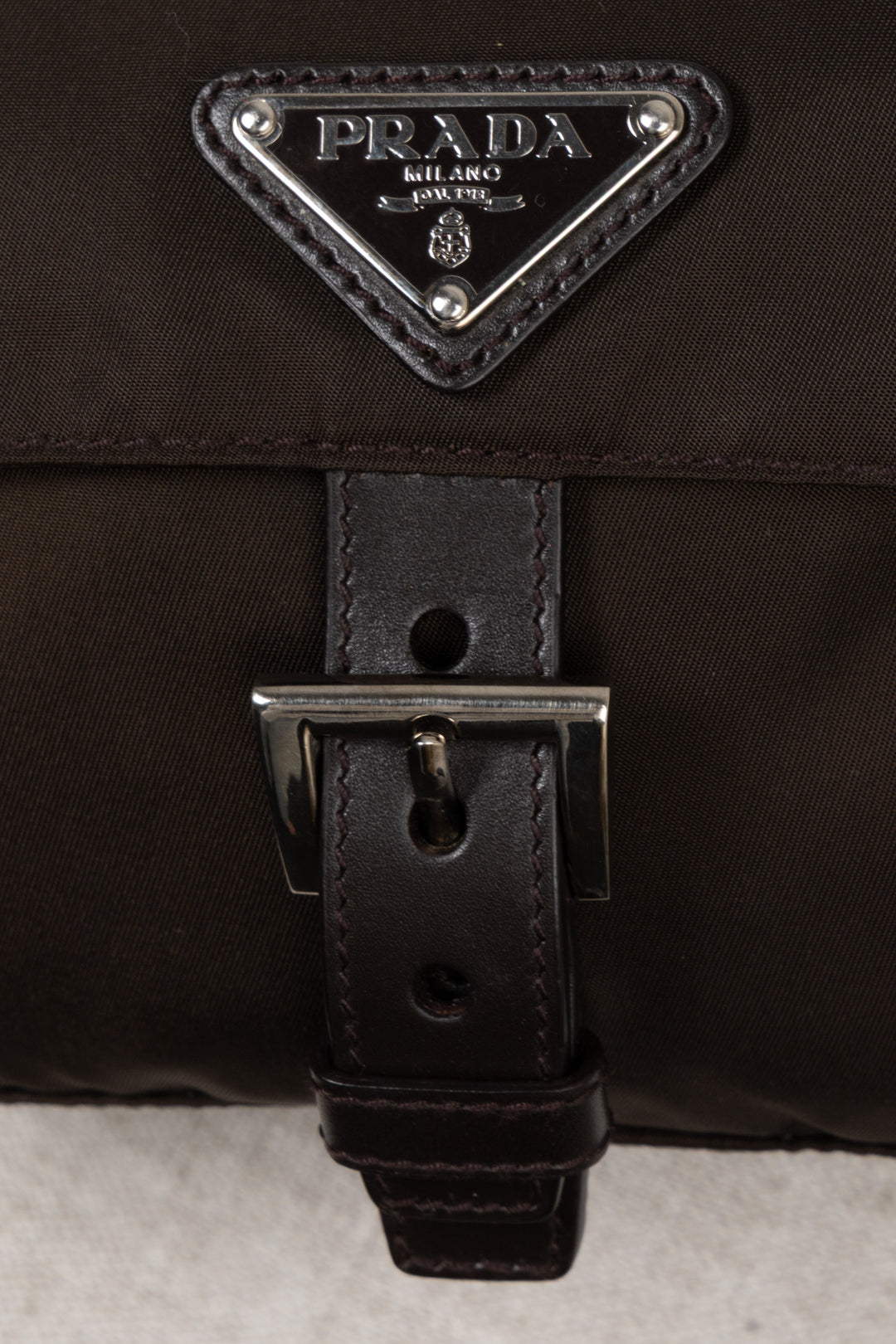 PRADA Nylon Belt Bag Brown