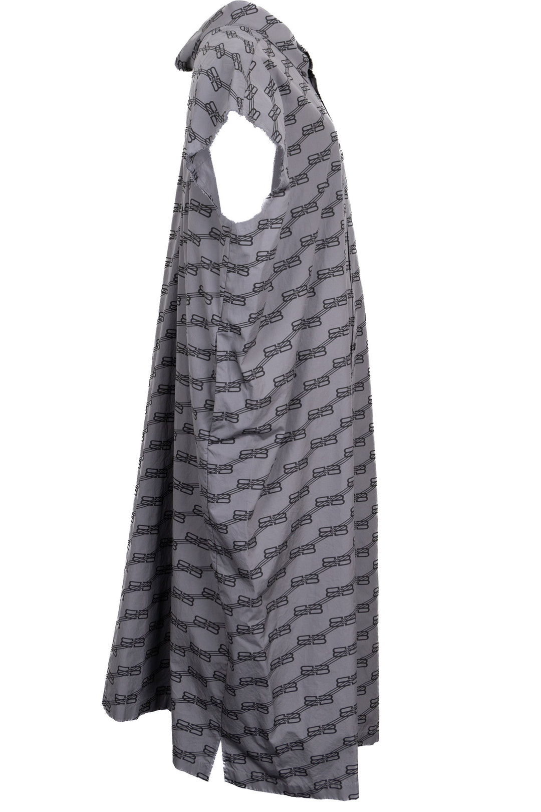 BALENCIAGA BB Logo Sleeveless Shirt Dress Grey
