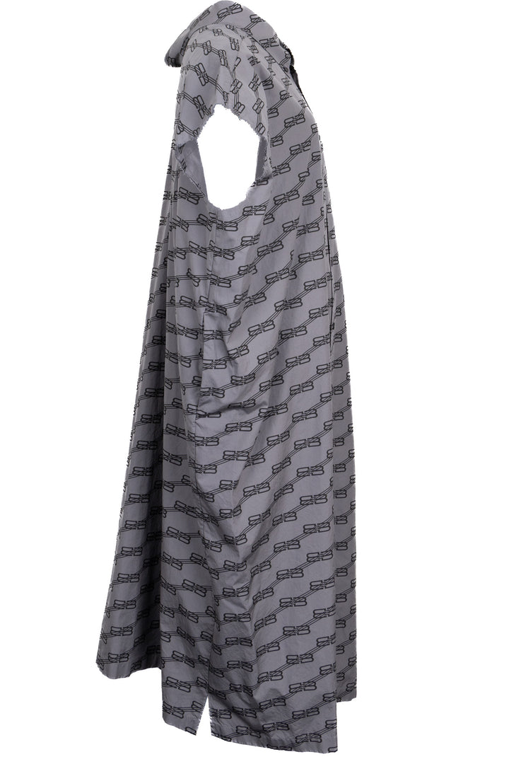 BALENCIAGA BB Logo Sleeveless Shirt Dress Grey