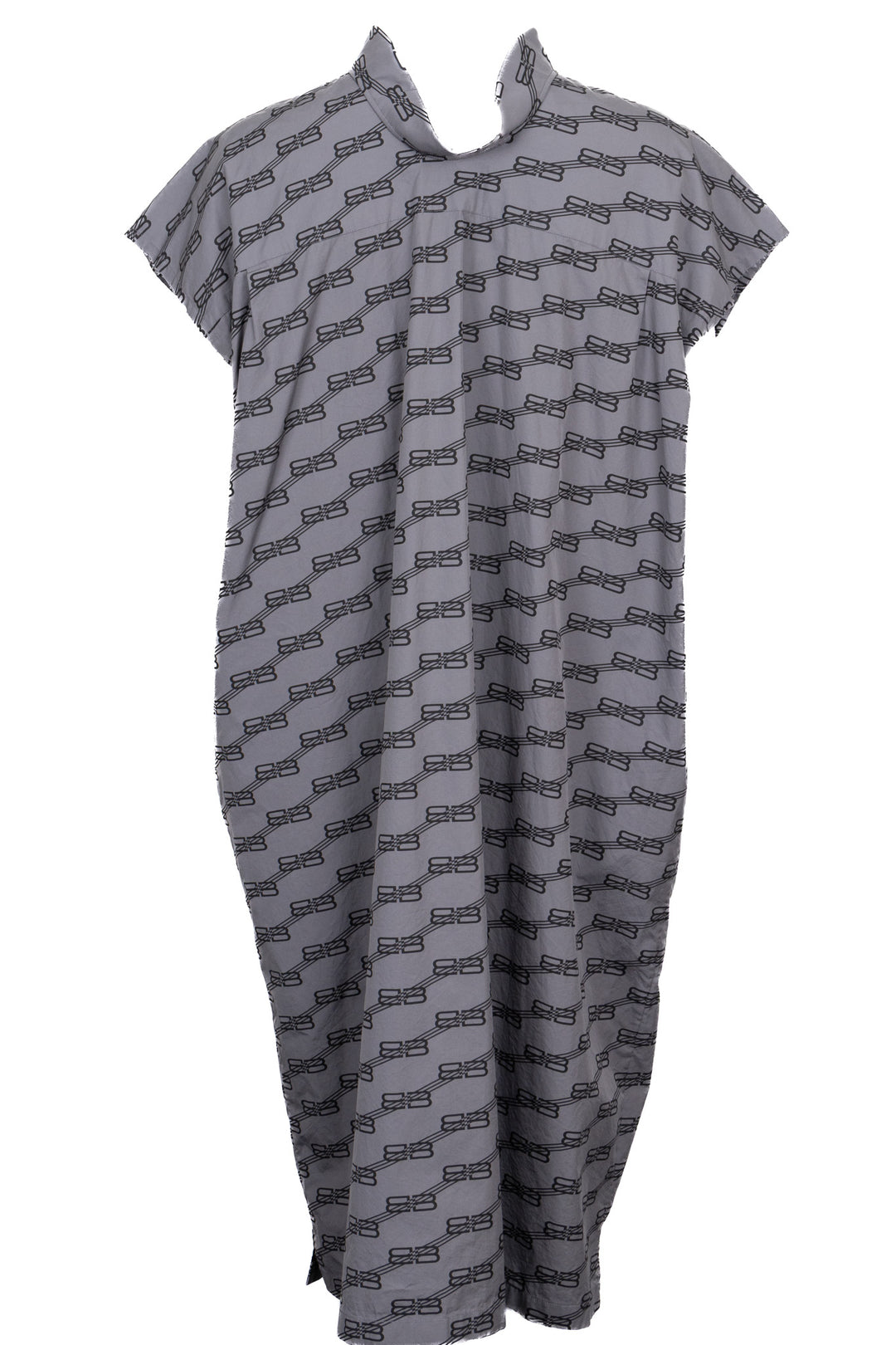 BALENCIAGA BB Logo Sleeveless Shirt Dress Grey