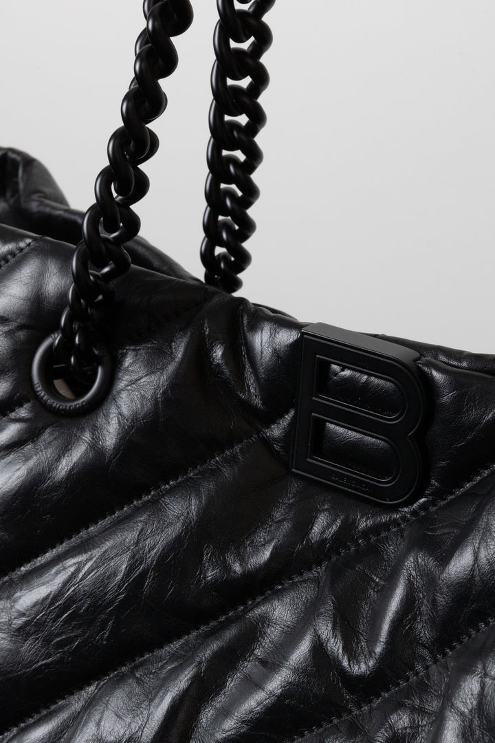 BALENCIAGA Crush Carry All Chain Tote Black