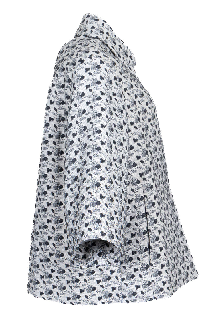 LOUIS VUITTON Veste en jacquard floral coton gris noir