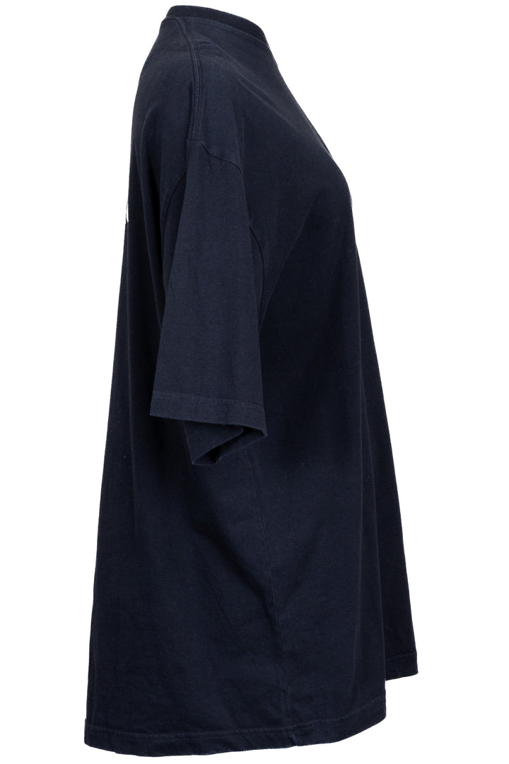 BALENCIAGA T-Shirt Asymmetric Sleeves Cotton Black