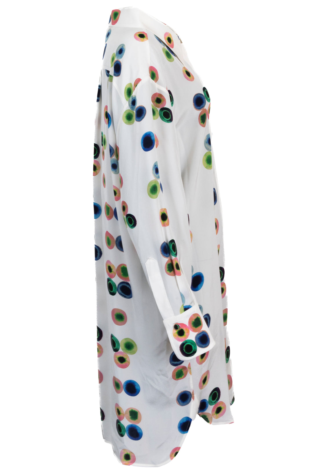 CHLOÉ Robe chemise à pois en soie blanc multicolore