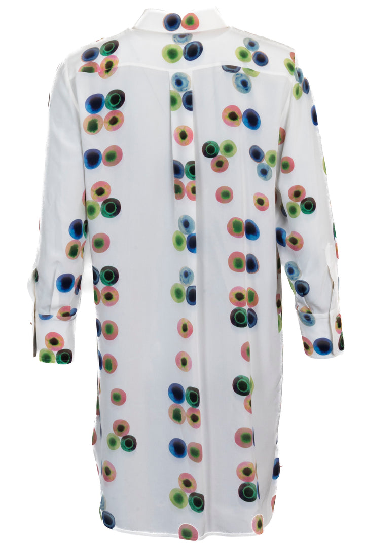 CHLOÉ Robe chemise à pois en soie blanc multicolore