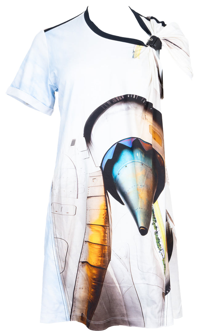LOUIS VUITTON Robe T-shirt Détail Cuir Multicolore