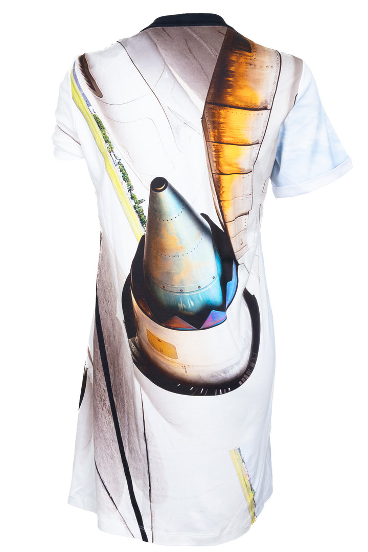 LOUIS VUITTON Robe T-shirt Détail Cuir Multicolore
