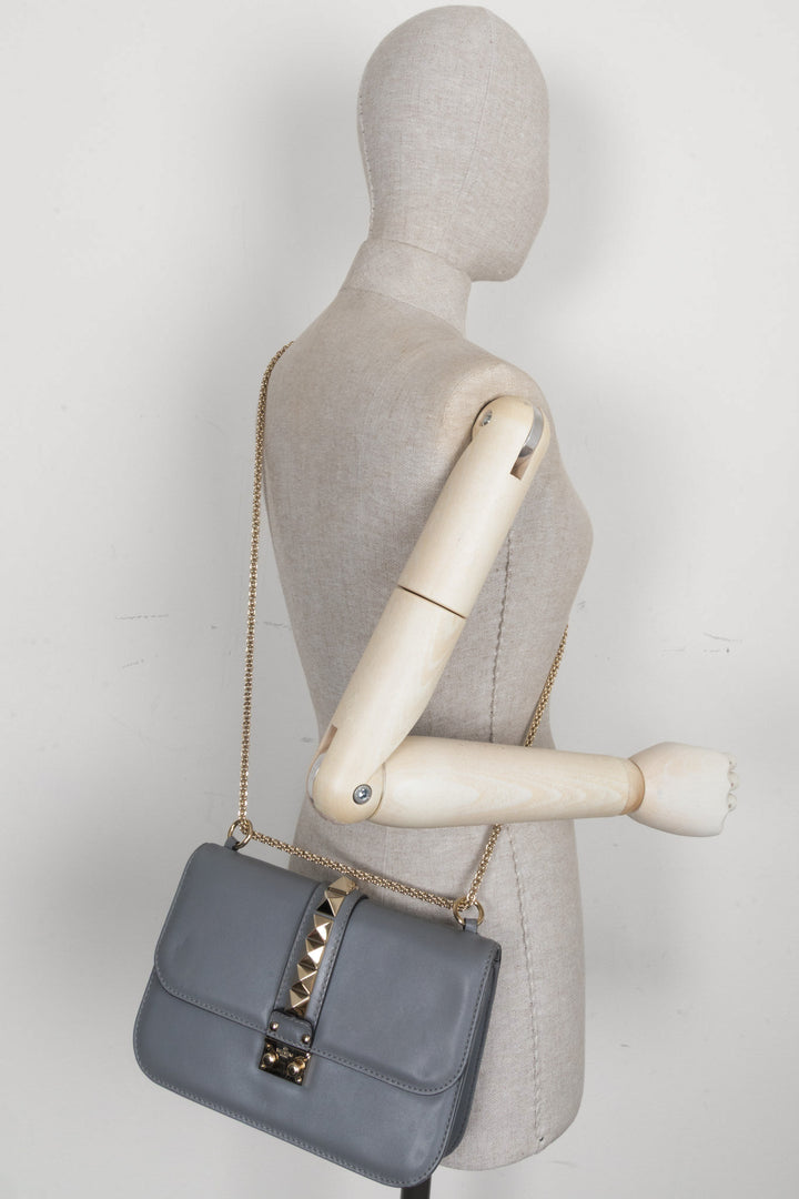 VALENTINO Glam Lock Bag Medium Grey