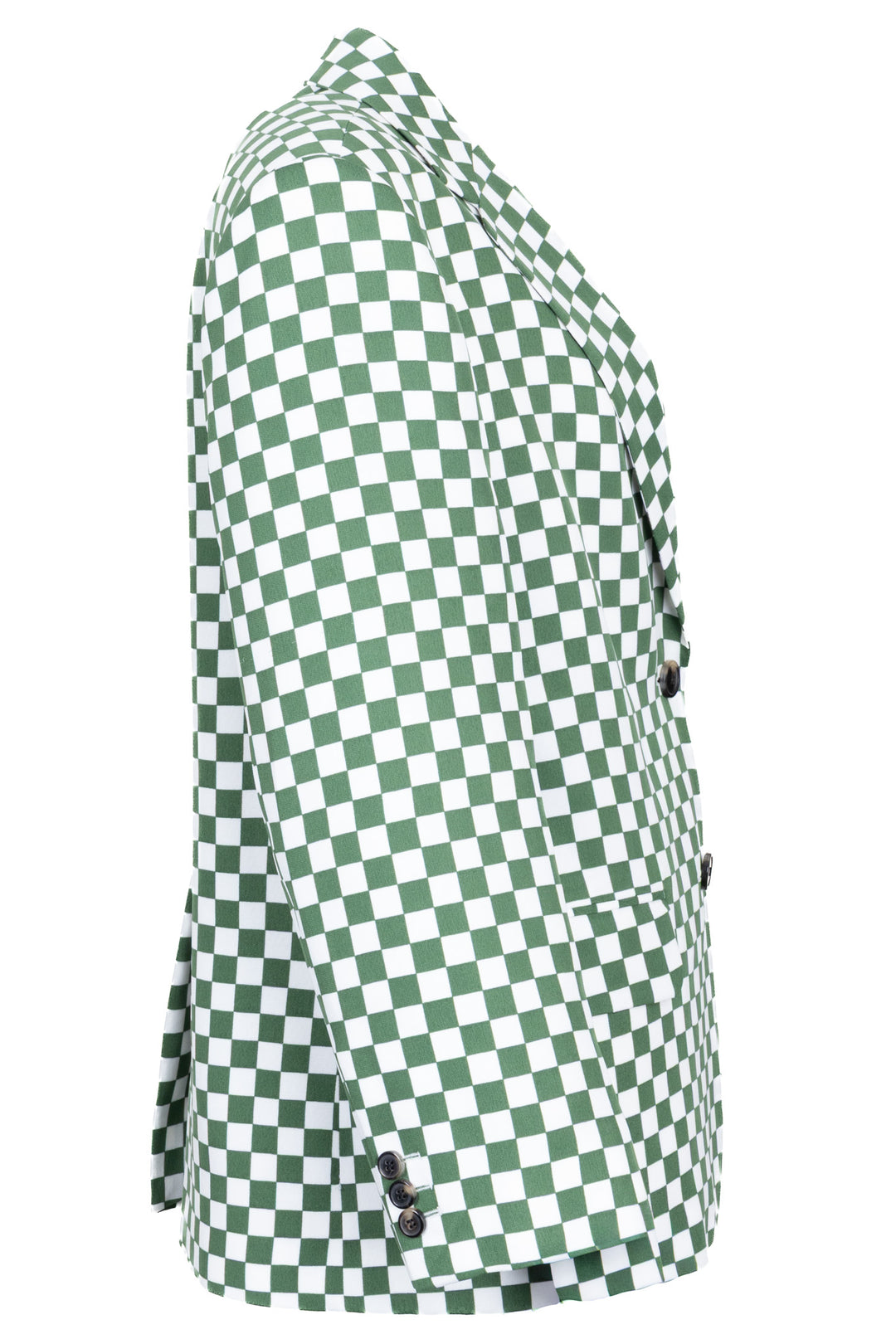 DRIES VAN NOTEN Check Single Breasted Blazer Green White